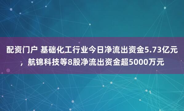 配资门户 基础化工行业今日净流出资金5.73亿元，航锦科技等8股净流出资金超5000万元